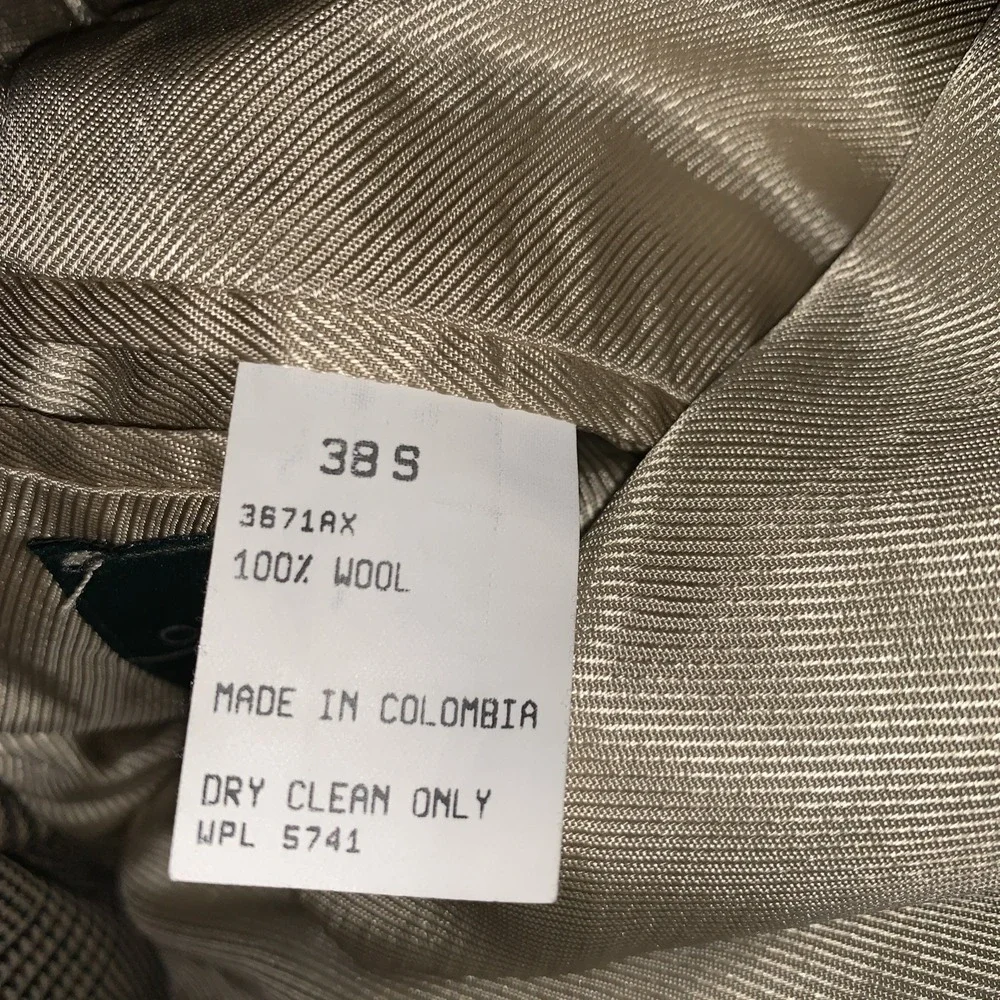 VTG Oscar De La Renta Men's 38S Glen Plaid Wool Sport Coat Lined Blazer Preppy